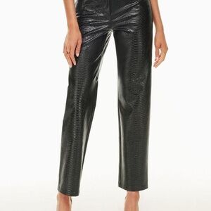 Wilfred Black Faux Snakeskin Straight Leg Pants